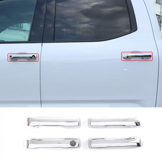 4pcs Silver Exterior Side Door Handle Cover Trim For Toyota Tundra -2024
