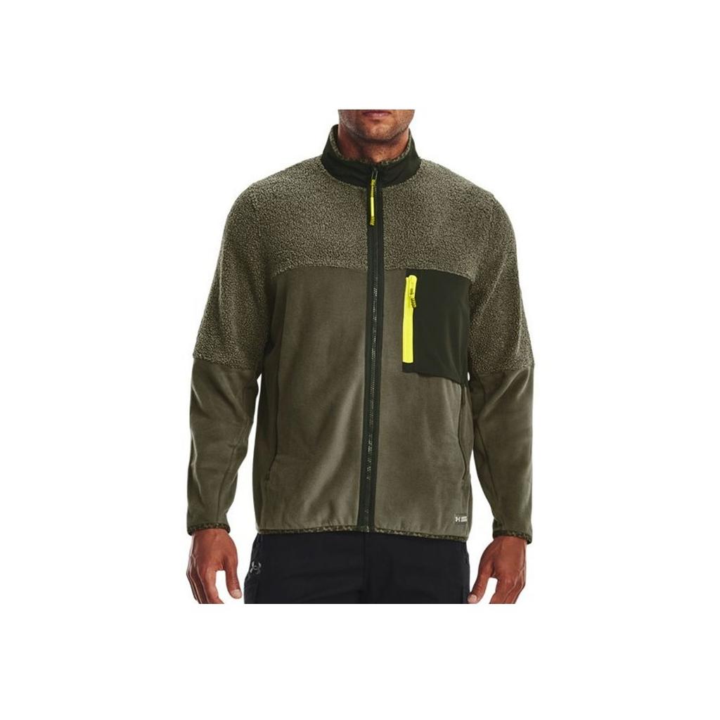 Under Armour Однотонная куртка с длинным рукавом и застежкой-молнией, мужская куртка, зеленая 1373277-390