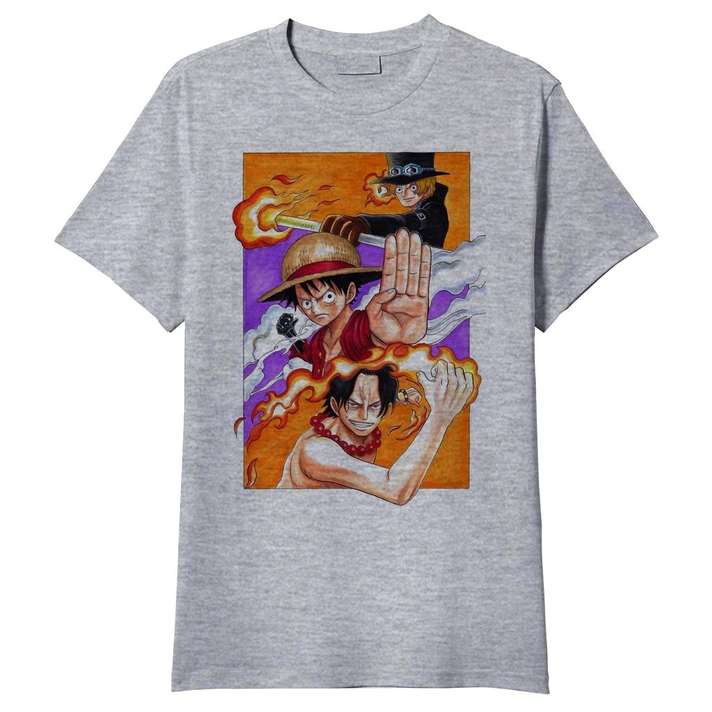 Харадзюку Луффи Эйс ONE PIECE Мужская Женская Ретро Аниме Летняя Футболка С Коротким Рукавом Оверсайз Повседневная Свободная Фитнес Удобная Y2k