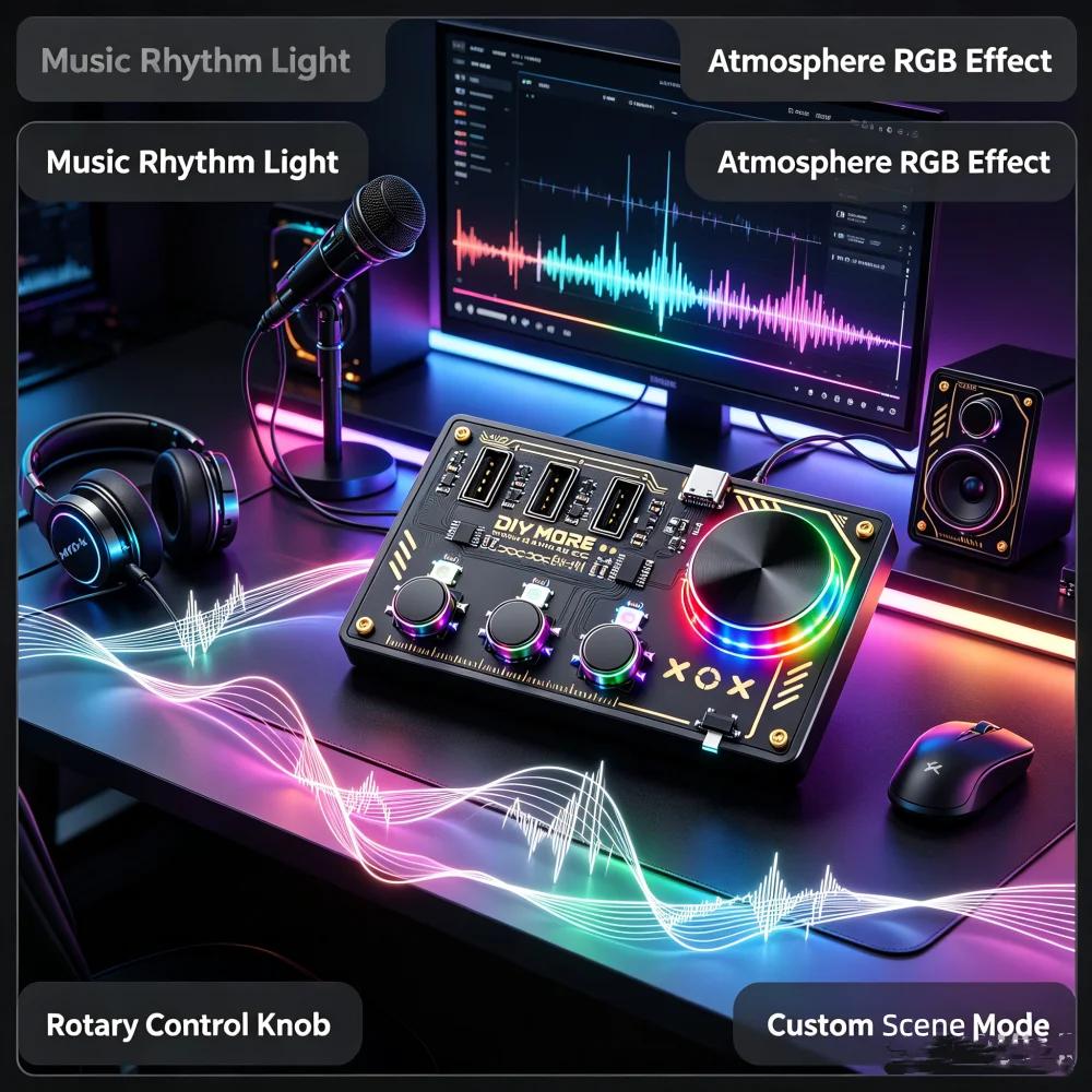 Контроллер RGB-подсветки для хаба, программный модуль для настольного компьютера, USB-удлинитель / Пользовательская клавиатура / Подарок парню / Светодиоды для динамиков