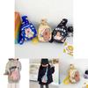 Stylish Children's Cartoon Pattern Crossbody Bag In Black Pink And Blue Colors