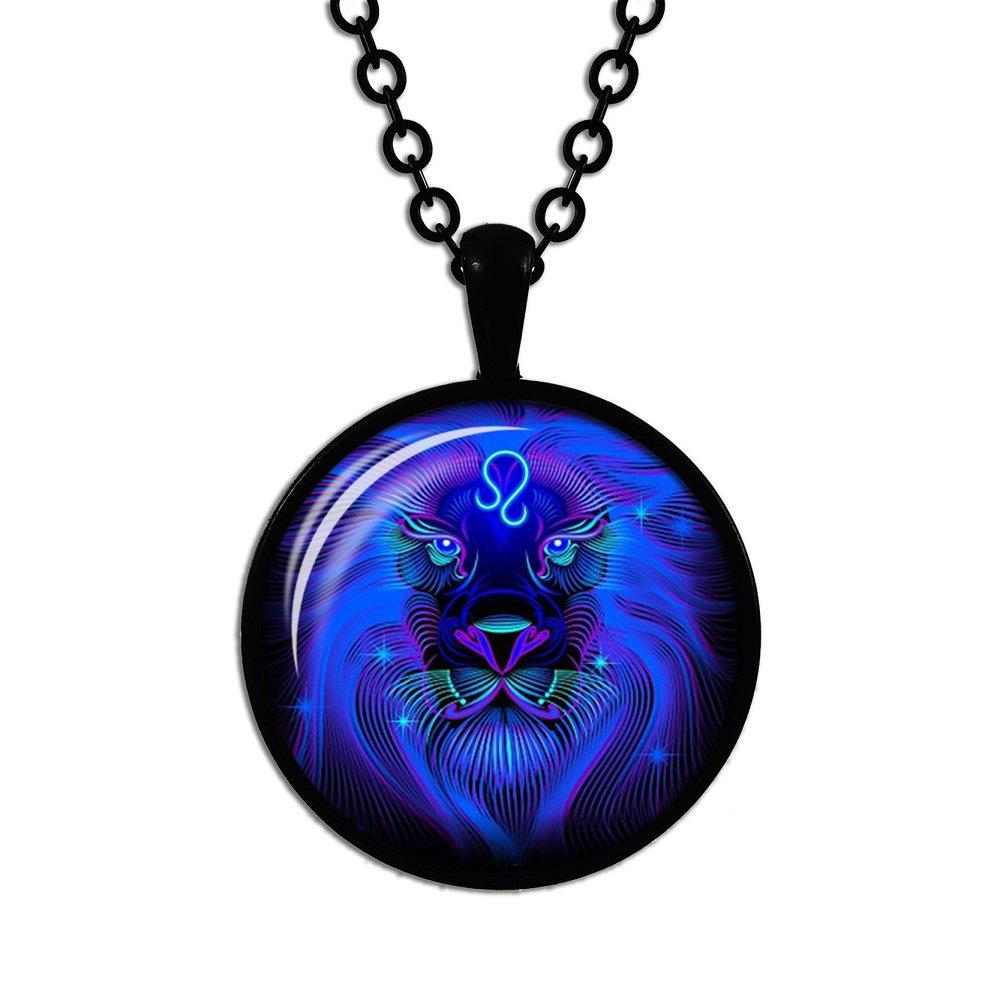 Новая мода 12 знаков зодиака дизайн зодиак гороскоп астрология кулон ожерелье дамы мужчины стекло кабошон ожерелье