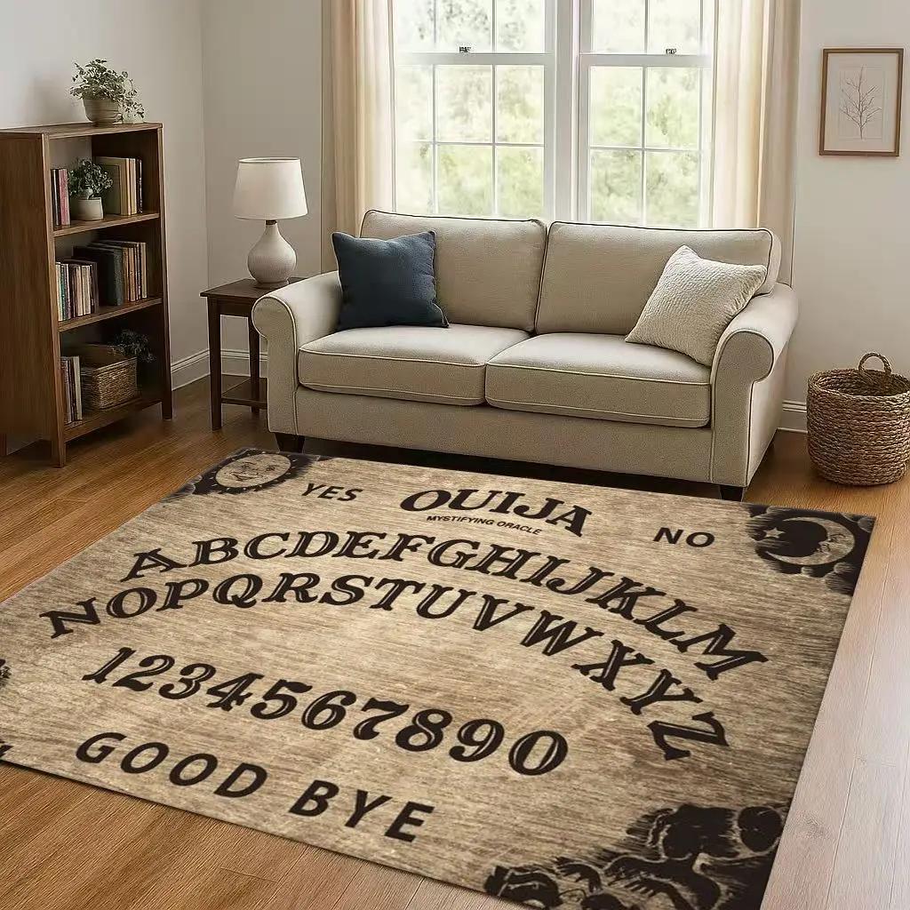 HD Retro Witch Spirit Ouija Board Art Living Room Non-Slip Area Rug Carpet for Bedroom Kids Playroom Sofa,Home Decor Doormat