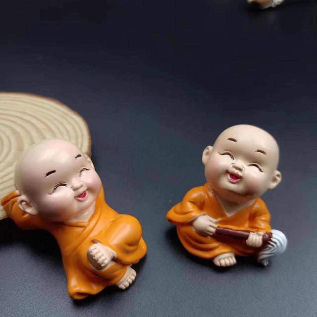 Zen Monk Ornament: Four No's Kung Fu Desktop Decoration Flower Pot for Car, Office Desk, or Entrance