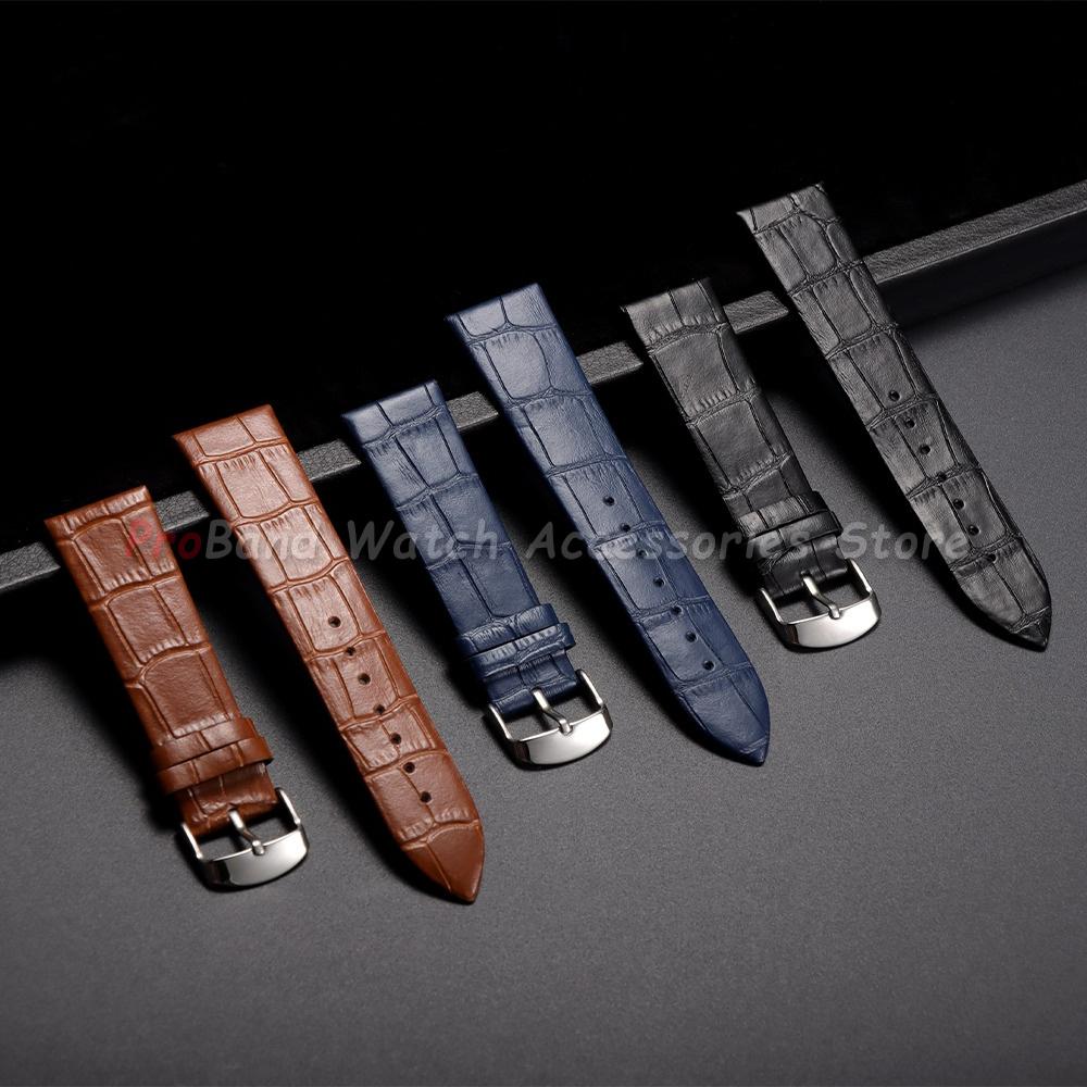 12mm 14mm 16mm 18mm 20mm 22mm Soft Leather Strap for Seiko for Omega Watch Bands Waterproof Wristband Crocodile Pattern Bracelet