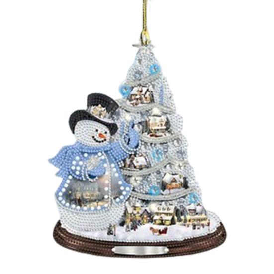 Yousheng Рождественский Снежный Деревенский Дом Украшение Бревенчатая Хижина Дерево Подвесное Украшение Акриловый Подвесной Декор Для Домашней Вечеринки Автомобильный Декор