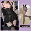 Sexy underwear, sexy lace embroidery mesh, perspective beauty back, suspenders, steel brackets gather nightgown, abstinence women