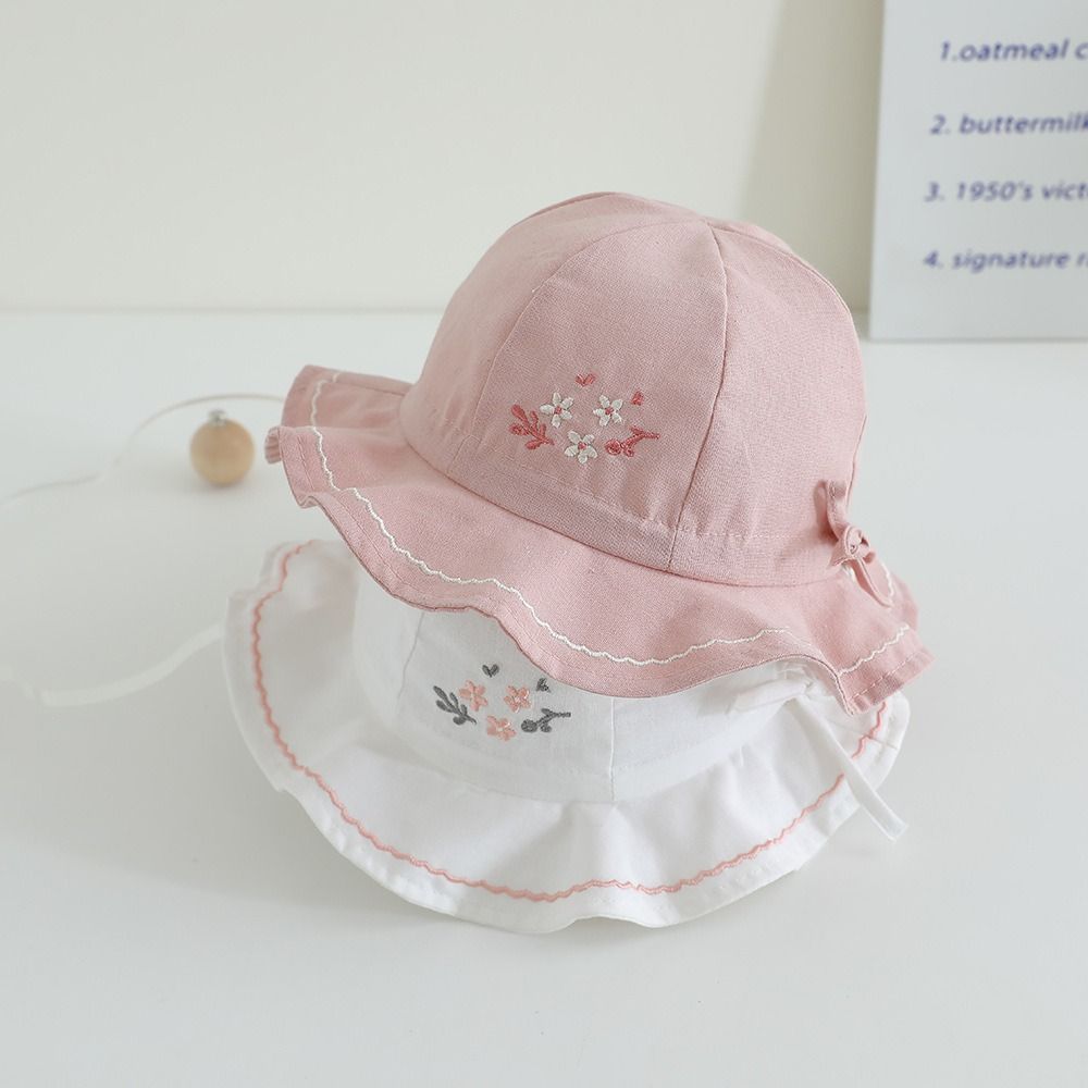 Pleated Infant Bucket Hat Love Heart Toddle Fisherman Hat Sweet Baby Sunhat  Baby