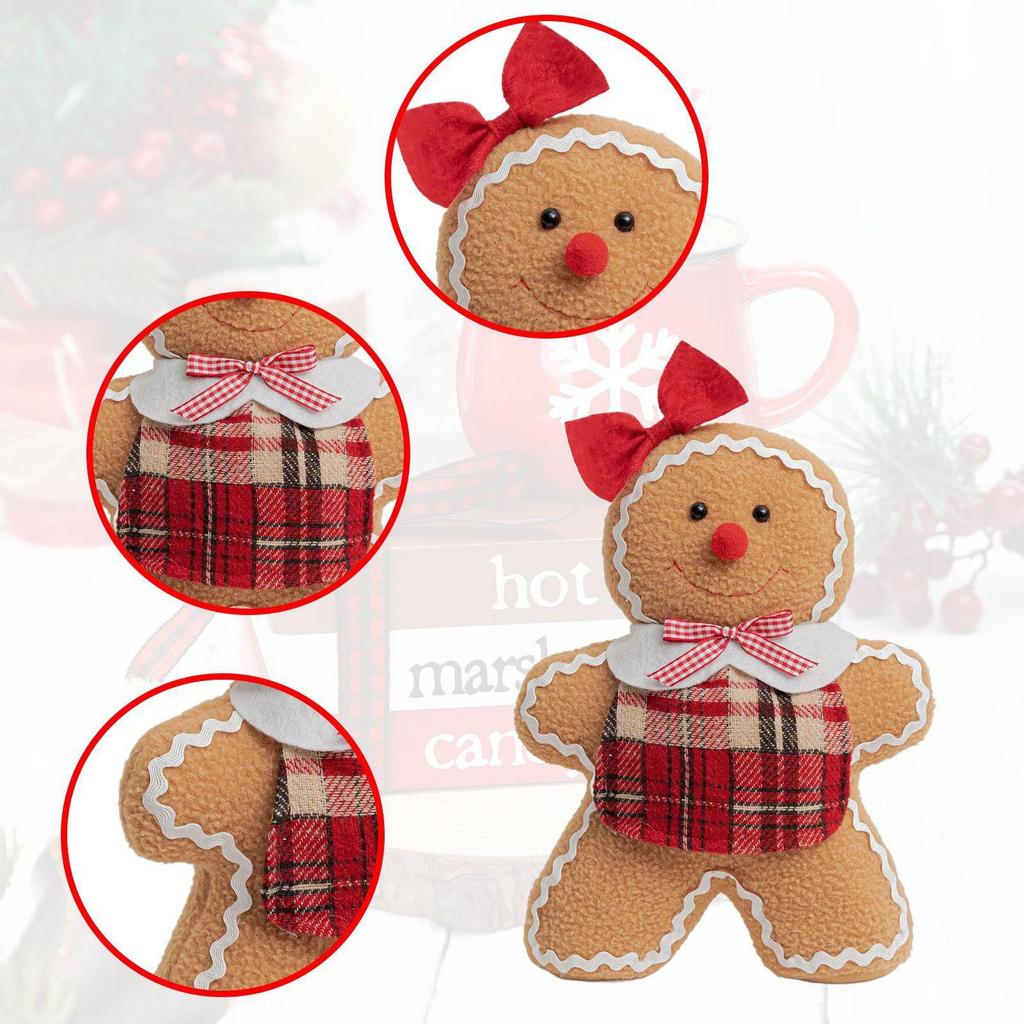 Luminous Gingerbread, No-Face, and Rudolph Christmas Ornament Dolls