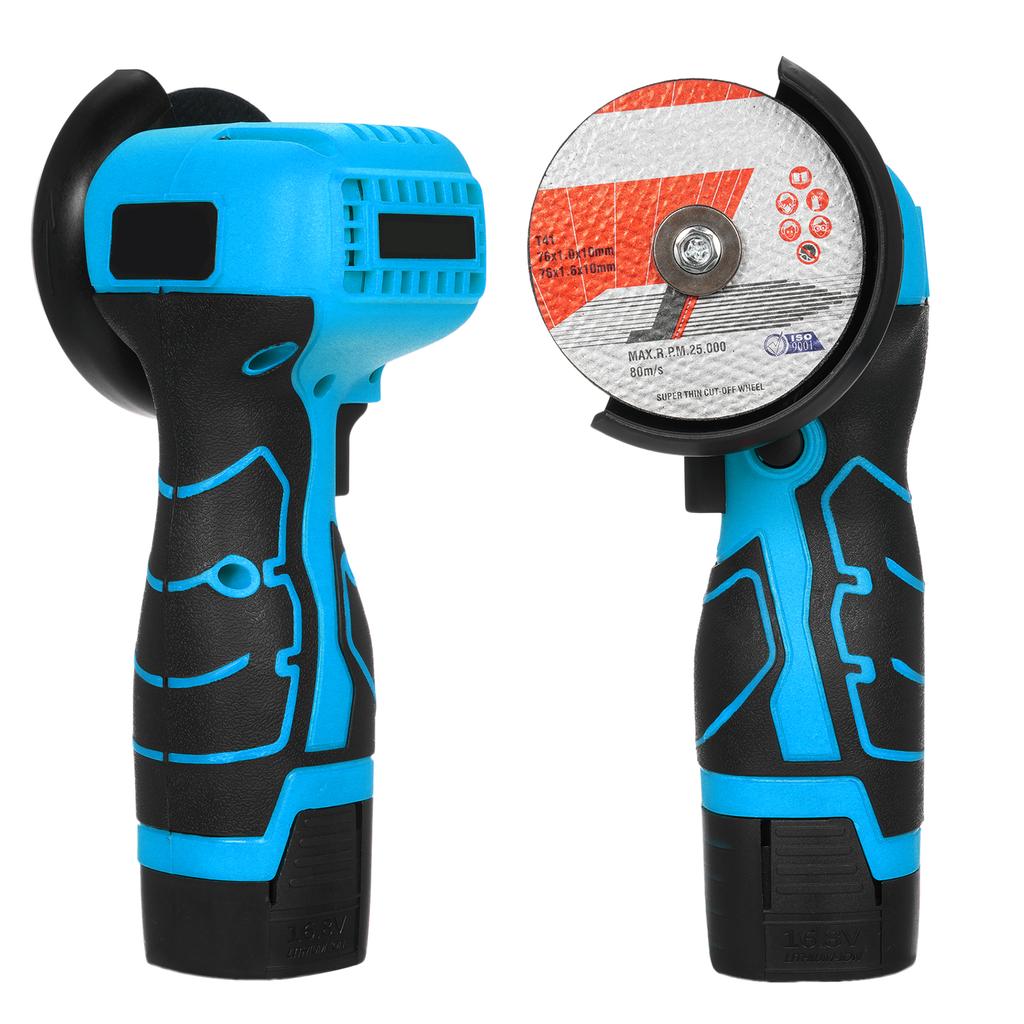 Беспроводная угловая шлифовальная машина, электрический шлифовальный инструмент, 7000 об/мин, мини-шлифовальная машина с аккумулятором 16,8 В, 2000 мАч, 1 шт.