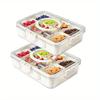 1Pack Kitchen Plastic Seasoning Storage Box with Lid and Handle Spice Storage Container Multifunctional 8 Grids Storage Box