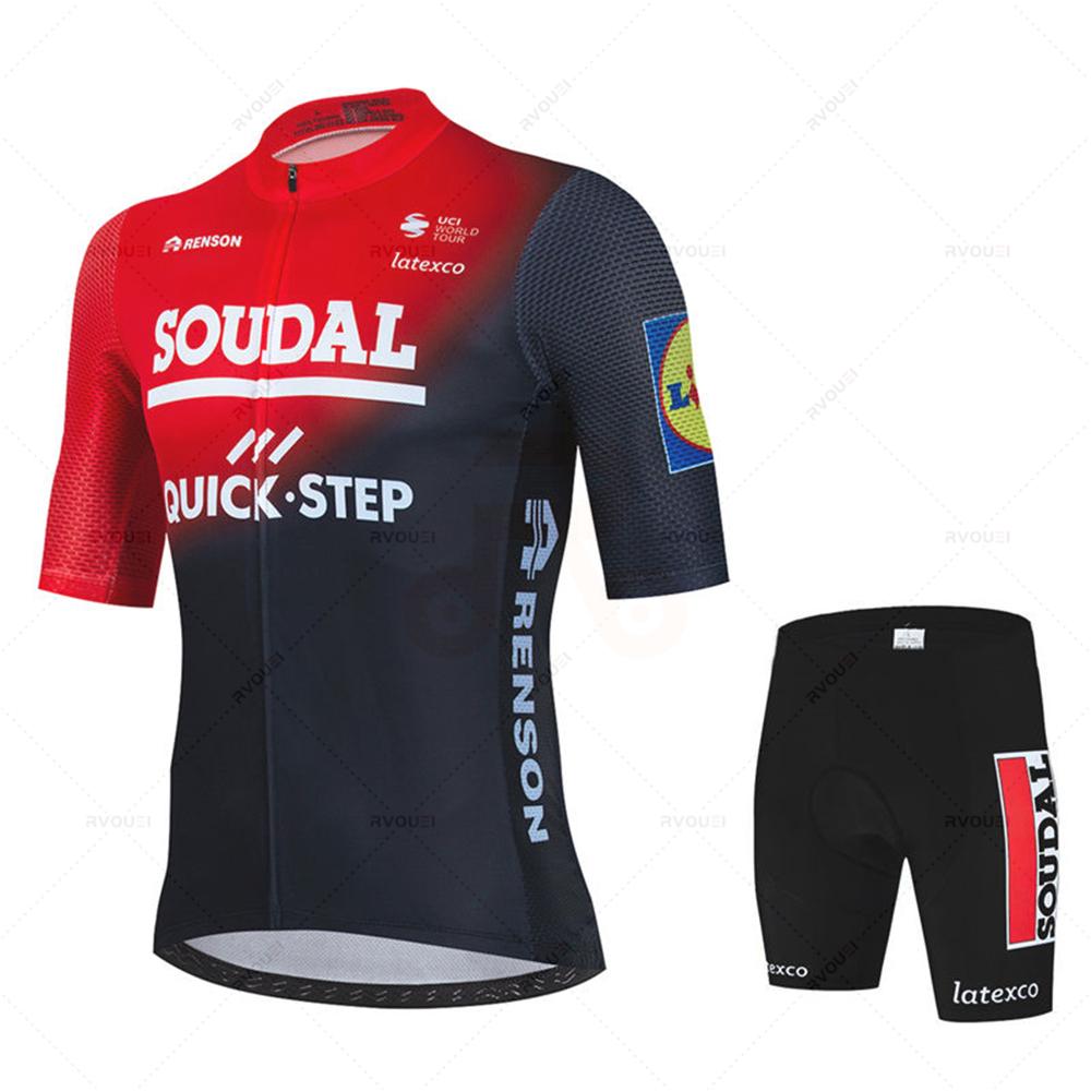 Комплект летней велосипедной формы Soudal Quick Step Team, дышащая мужская одежда для МТБ, велоформа, костюм