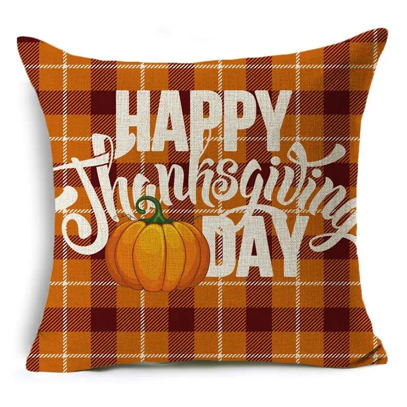 Thanksgiving Pillowcase Hello Autumn Sofa Car Pumpkin Cushion Cover Home Decoration 4545