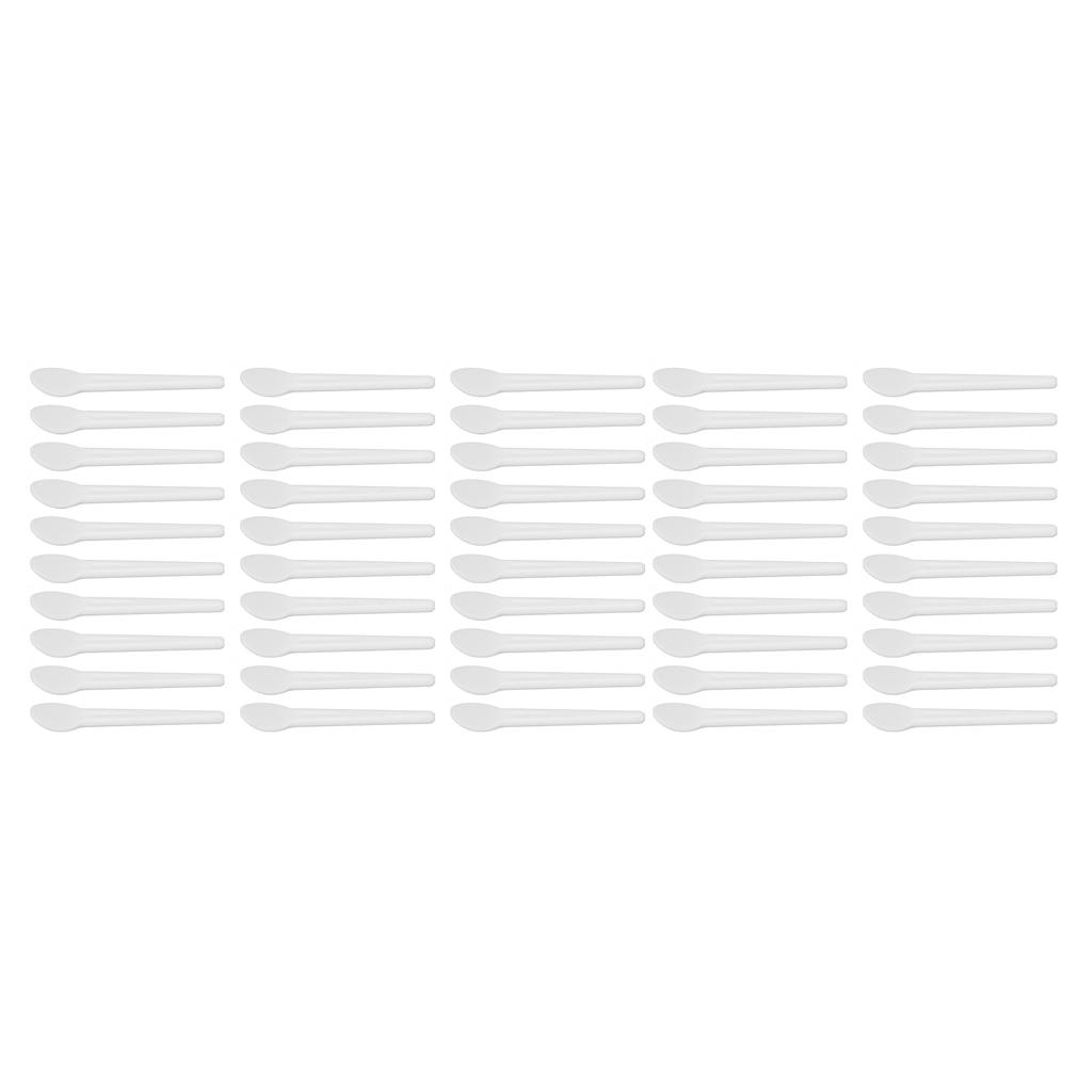 50pcs Cosmetic Cream Spatula Small Spoon Shaped Washable Eye Cream Spatula For Nail Glue