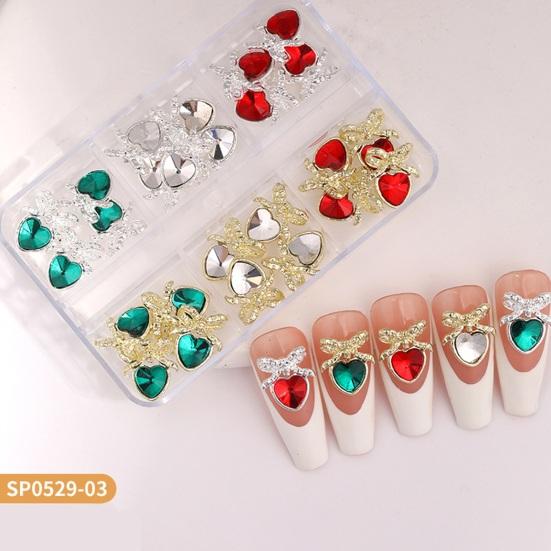1 коробка DIY нейл-арт стразы украшения 3D сердце бабочка корона прямоугольник искусственный кристалл на сплаве подвески креативные украшения аксессуары