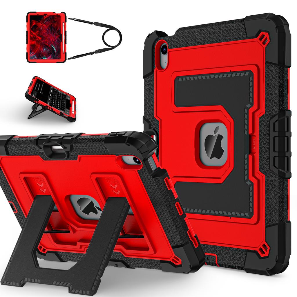 Larger Stand Case Universal for IPad Air 11 2025 M3 2024 M2 Air 4 5 10.9" 3-Layers Protection Hybrid Cover with Shoulder Strap