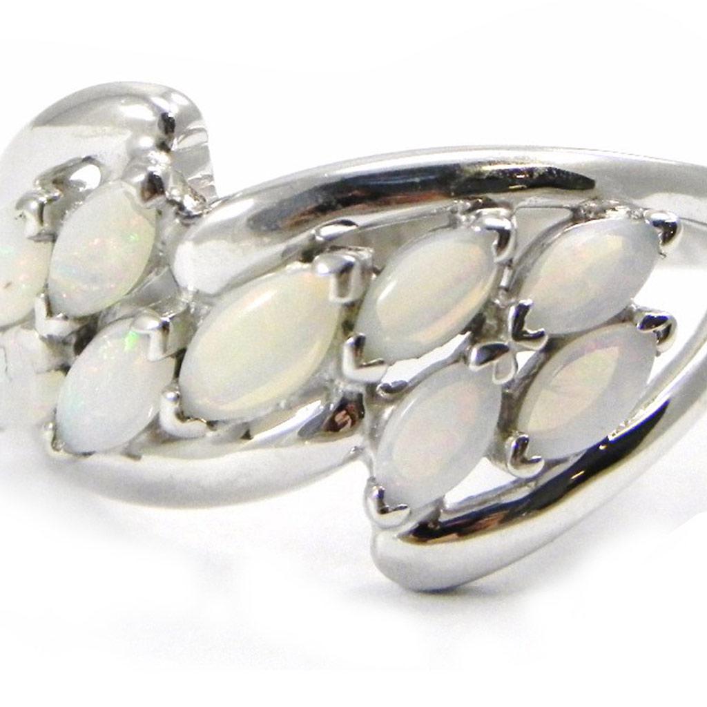 Серебряное кольцо 'Богиня Опала' Белое серебро (родий) - 22x19 мм