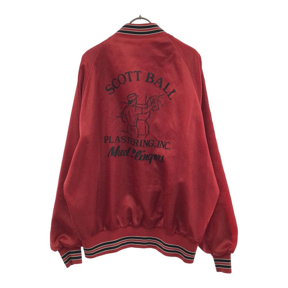 Pla-Jac 80-х годов Сделано в США Принт Стажан XL Красный Нейлон Пожилой Мужской Б/У