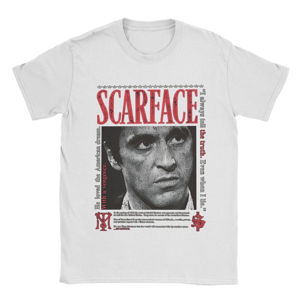 Забавные классические футболки 90-х годов Scarface для мужчин, с круглым вырезом, из чистого хлопка, с коротким рукавом, больших размеров