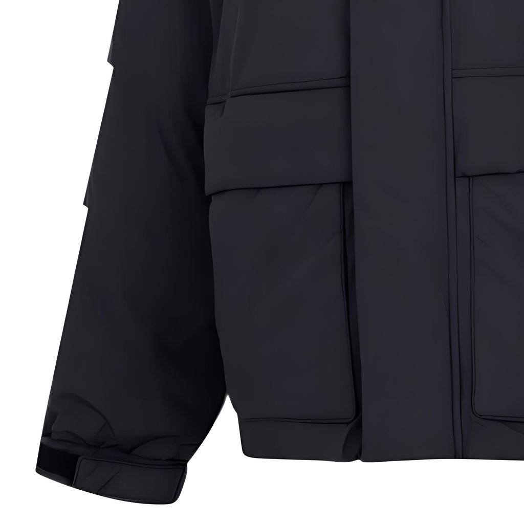 Puma Ветрозащитная теплая куртка-пуховик с логотипом, однотонная, мужская, черная 933446-01