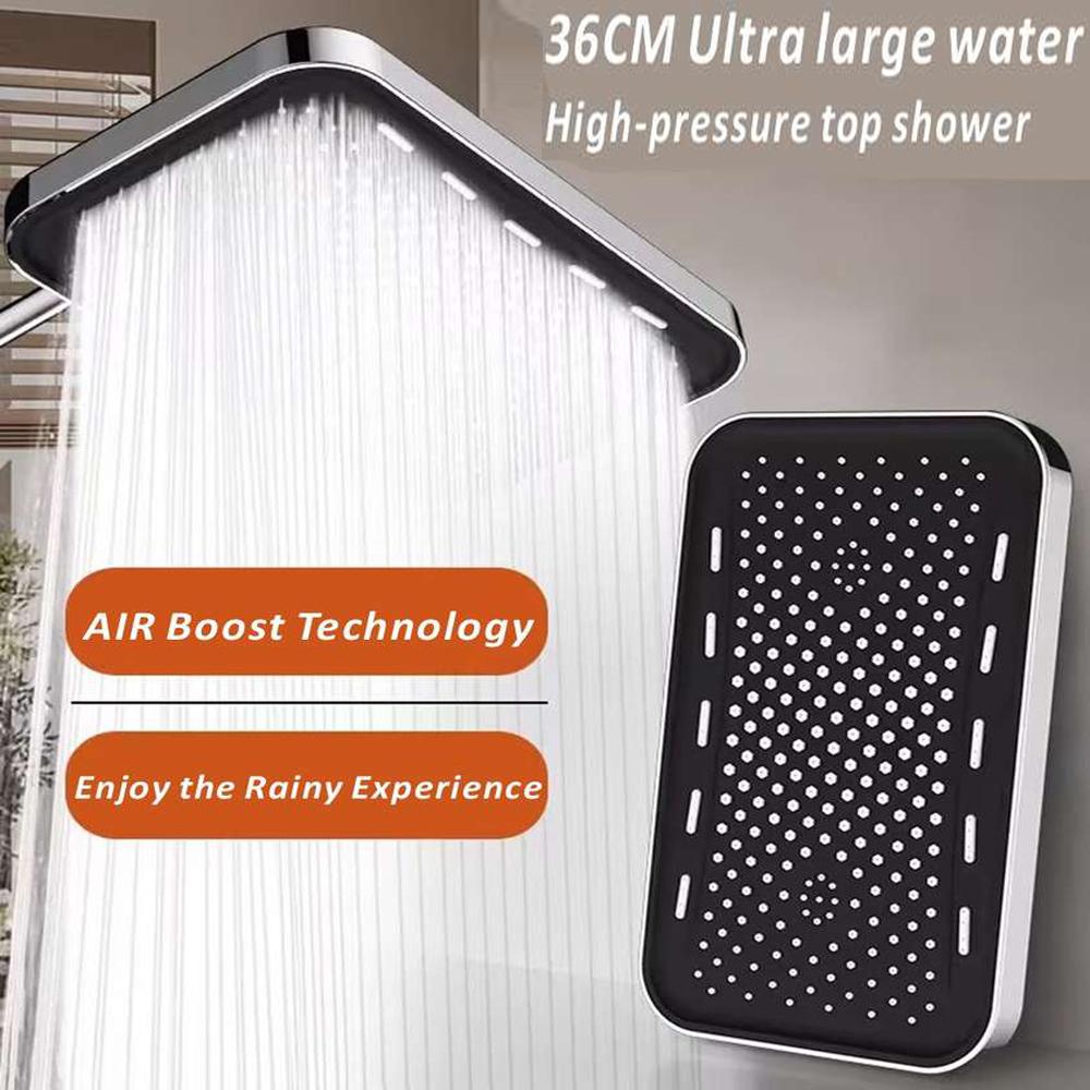 36СМ Ультра Большая Панель Большой Поток Суперзарядка Потолочная Душевая Лейка Вращение на 360° АБС Утолщенная Высокое Давление Душ для Ванной