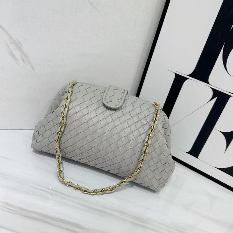 Винтажная классическая сумка-клатч на цепочке, плетеная сумка из коровьей кожи, сумка-облако, подмышечная, на плечо, вечерняя, ручная, сумка-ракушка