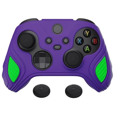 Силиконовый чехол-накладка для PlayVital Xbox Series мягкий резиновый чехол для Xbox Core с колпачками для стиков Edition New Century Purple двухцветный противоскользящий X/S