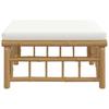 Bamboo Footstool with Cream White Cushion