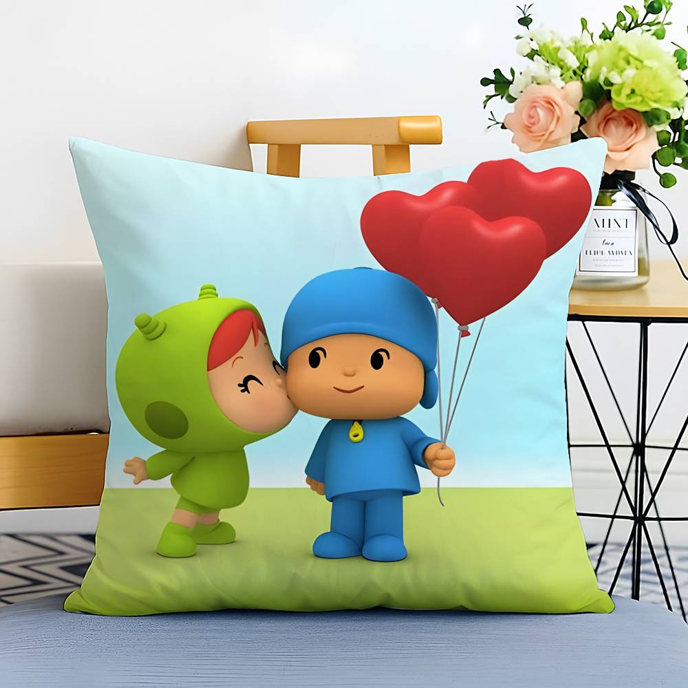 Милая наволочка с мультяшным принтом P-Pocoyo-MT, напечатанная, из матового флиса, подушка, нежная к коже, экологически чистая сублимационная печать