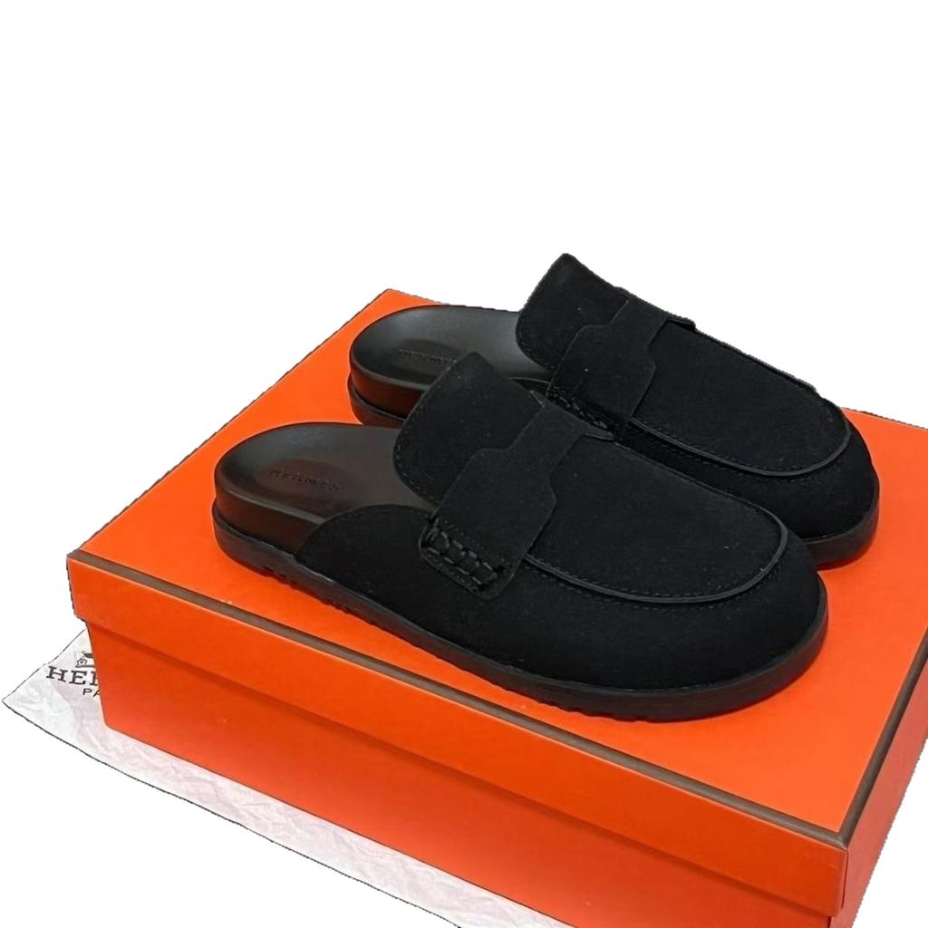 Кожаные Birkenstocks для женщин, новые весенние на платформе, с пробковой подошвой, полусапожки-шлепанцы Birkenstocks для ношения на улице.