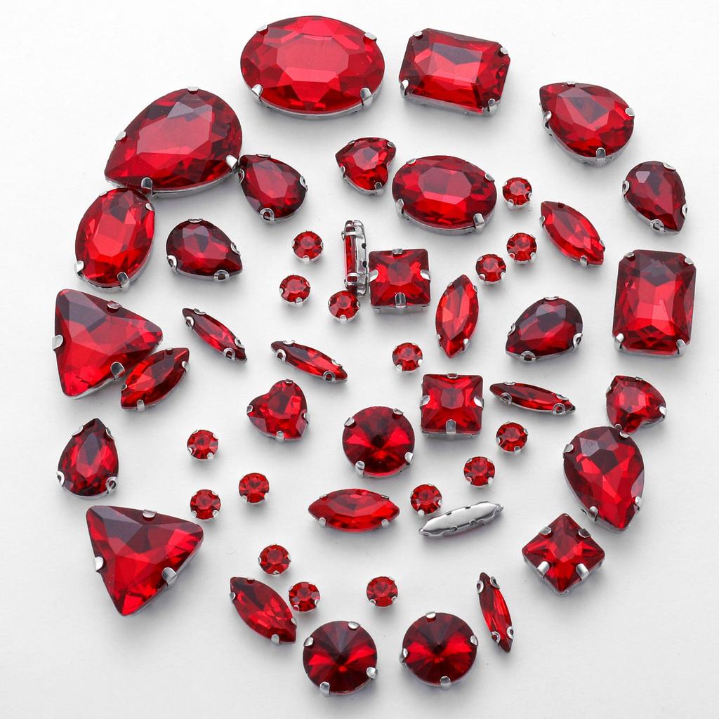 Mixed 50 Rhinestones Single Claw Glass Hand Sewing Drill Claw Drill DIY Wedding Decoration Clothing Crystal Buckle Rhinestone Sew On Beads