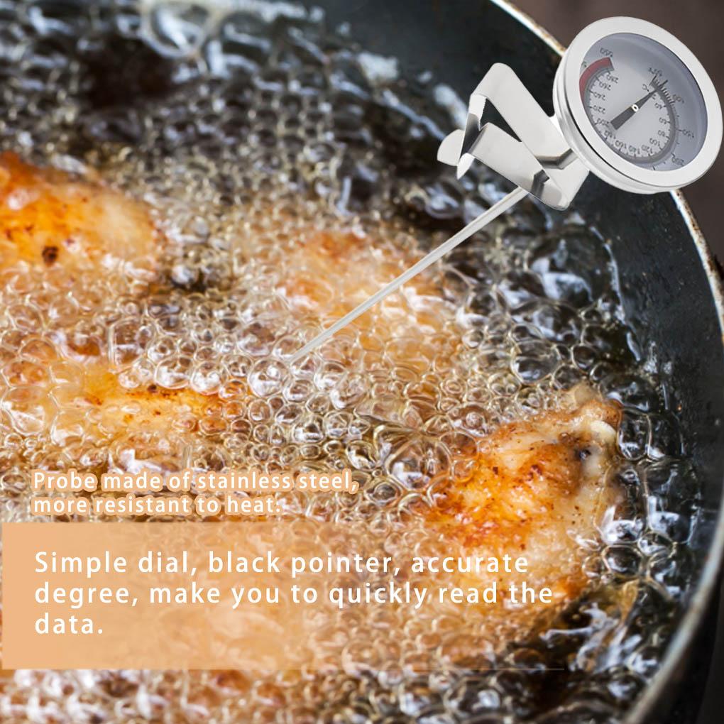 Stainless Steel Frying Food Grade Baking Oven Thermometer Bakeware Heat Resistant Handle Deep Fry Temperature Gauge Gadgets