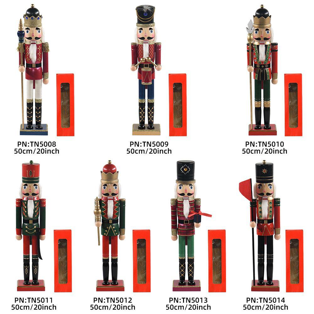 20-Inch Wooden Nutcracker Puppet for Christmas Home Decoration