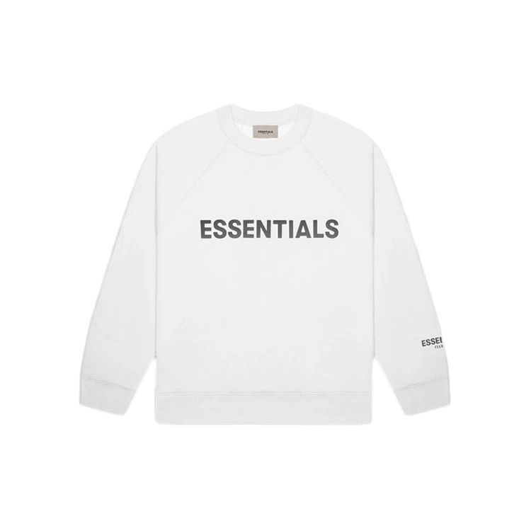 Fear of God Essentials Худи с принтом на длинном рукаве с флисовой подкладкой SS20, унисекс, верхняя одежда, белое FOG-SS20-103