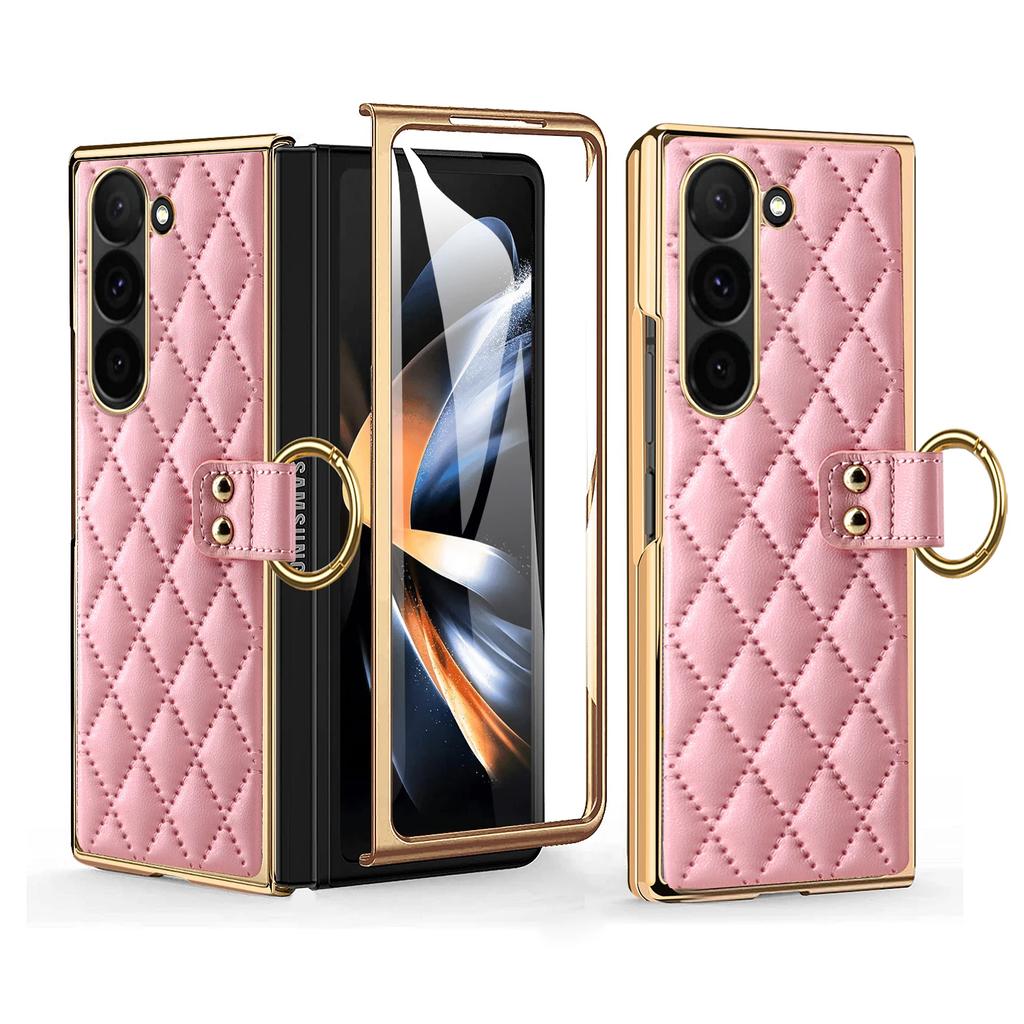 Роскошный гальванизированный чехол Fold7 для Samsung Galaxy Z Fold 7 6 5 4 Женский защитный чехол со встроенной защитой экрана