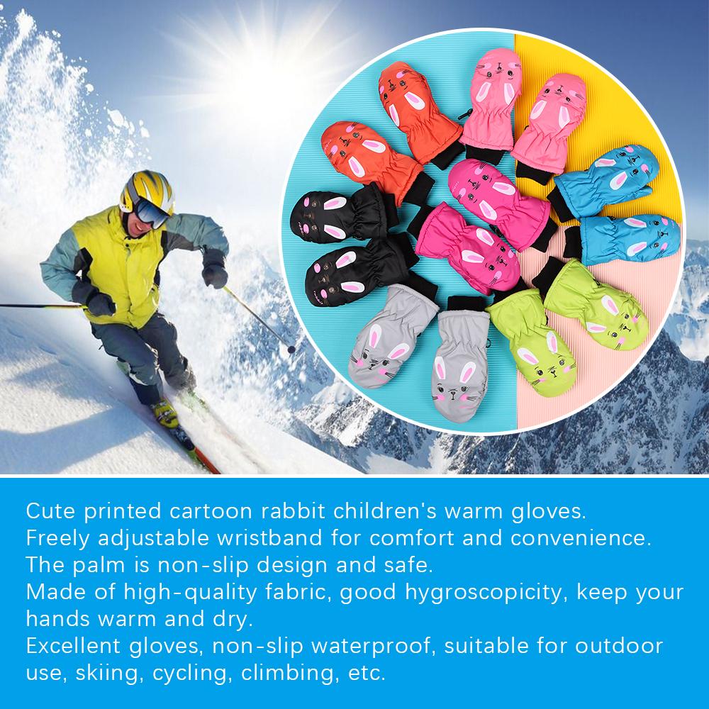 Winter Children Boys Girls Windproof Non-slip Thick Warm Sports Mittens Kids Ski Gloves Waterproof