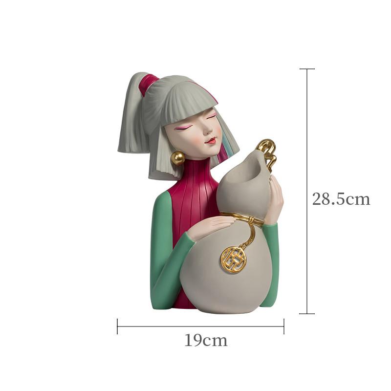 Творческая современная ваза для девочек, украшения из смолы, предметы домашнего декора, статуэтка, фигурки для офисного стола, аксессуары для декора, подарок, сад