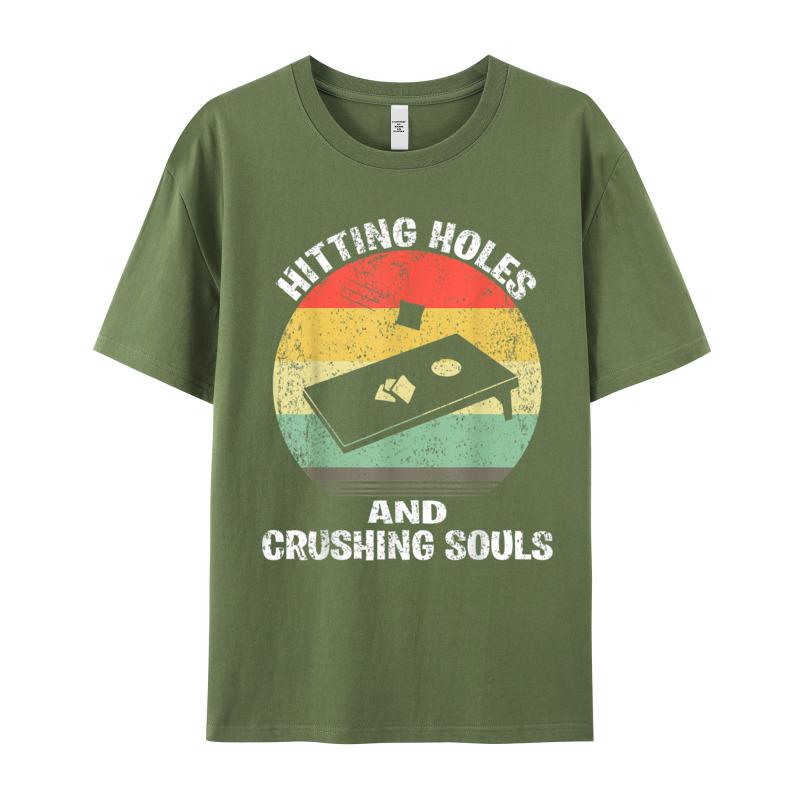 Combed Cotton Unisexs Short Sleeve Hitting Holes And Crushing Souls Tshirt Geek Tops Tees Newest Outdoor Crewneck Teeshirts