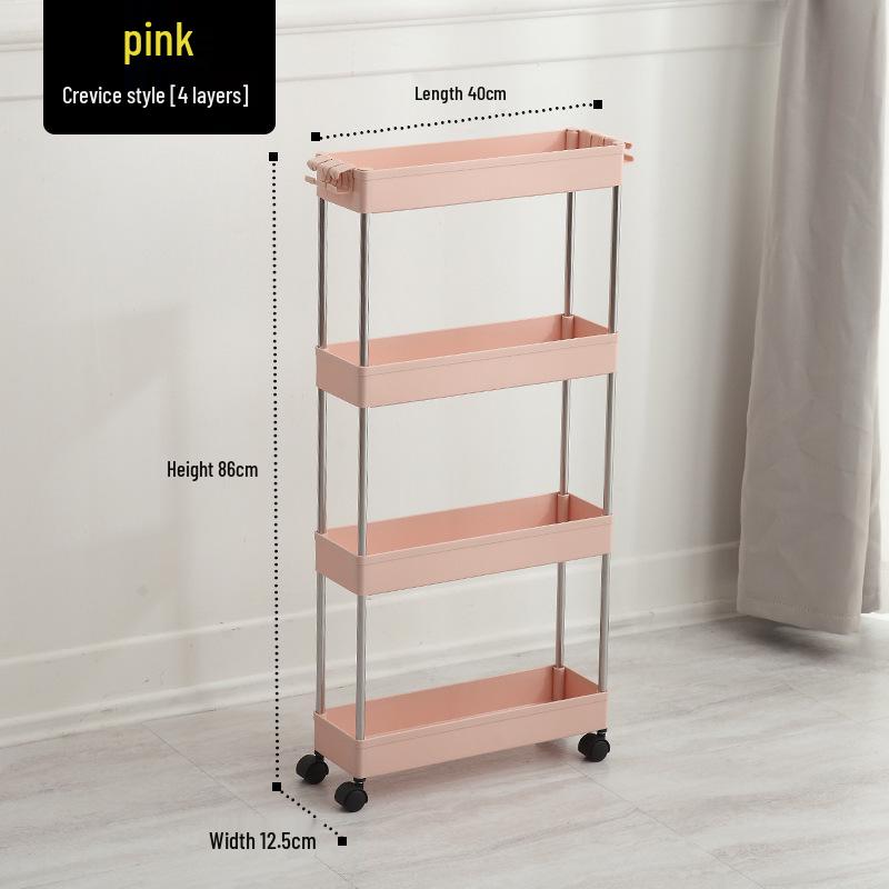 Многоярусная напольная тележка-полка для хранения для ванной и кухни