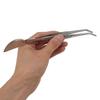 D5 Stainless Steel Garden Bonsai Long Tweezers with Crescent Moon Spatula Head for Potted Loosening Soil Planing Grass Curved