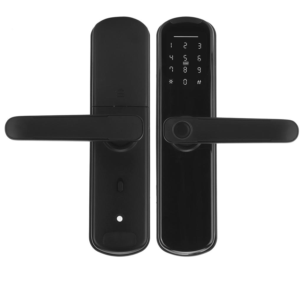 Умный замок для TUYA Fingerprint Black с механическим ключом Security Entry Aluminium Alloy для офиса