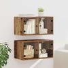 Wall Cabinets 2 pcs Reclaimed Wood Look 68 x 37 x 35 cm Particleboard