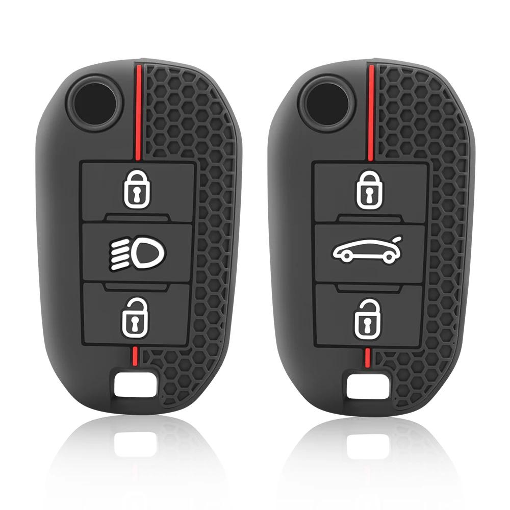Силиконовый складной чехол для брелока для Peugeot 208 2008 301 308 3008 RCZ 508 408 2008 307 чехол для Citroen C3 C4 Berlingo 2021