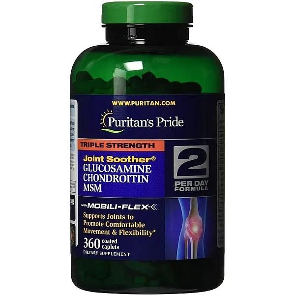 Puritan's Pride Тройная сила глюкозамина, хондроитина и МСМ Joint Soother®