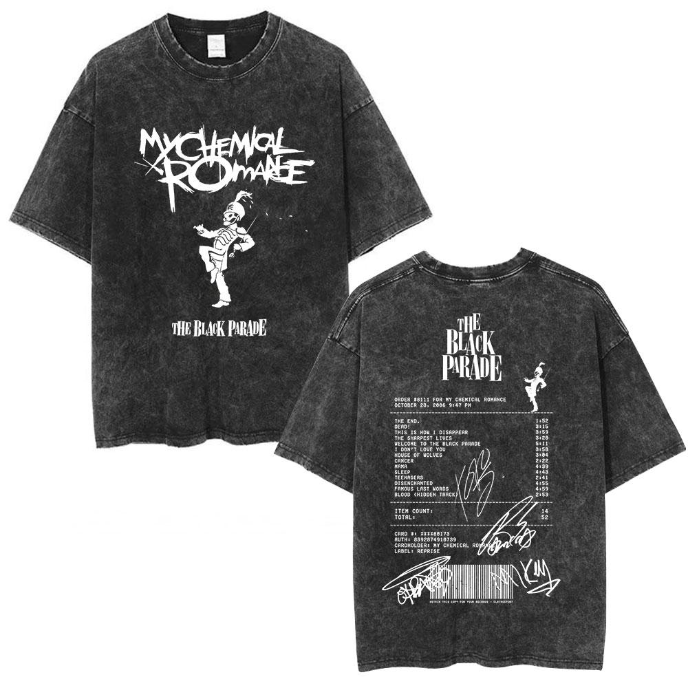 Футболка Rock Band My Chemical Romance с потертостями The Black Parade Футболки с тура Подарки для фанатов Мужская одежда Оверсайз футболки