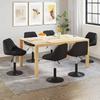 Dining Room Chairs 6 pcs Swivel Black Velvet