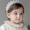 Повязка на голову с цветком для девочек, подарочные мягкие аксессуары, повязка для волос с бантом и узлом, мягкая эластичная резинка для новорожденных