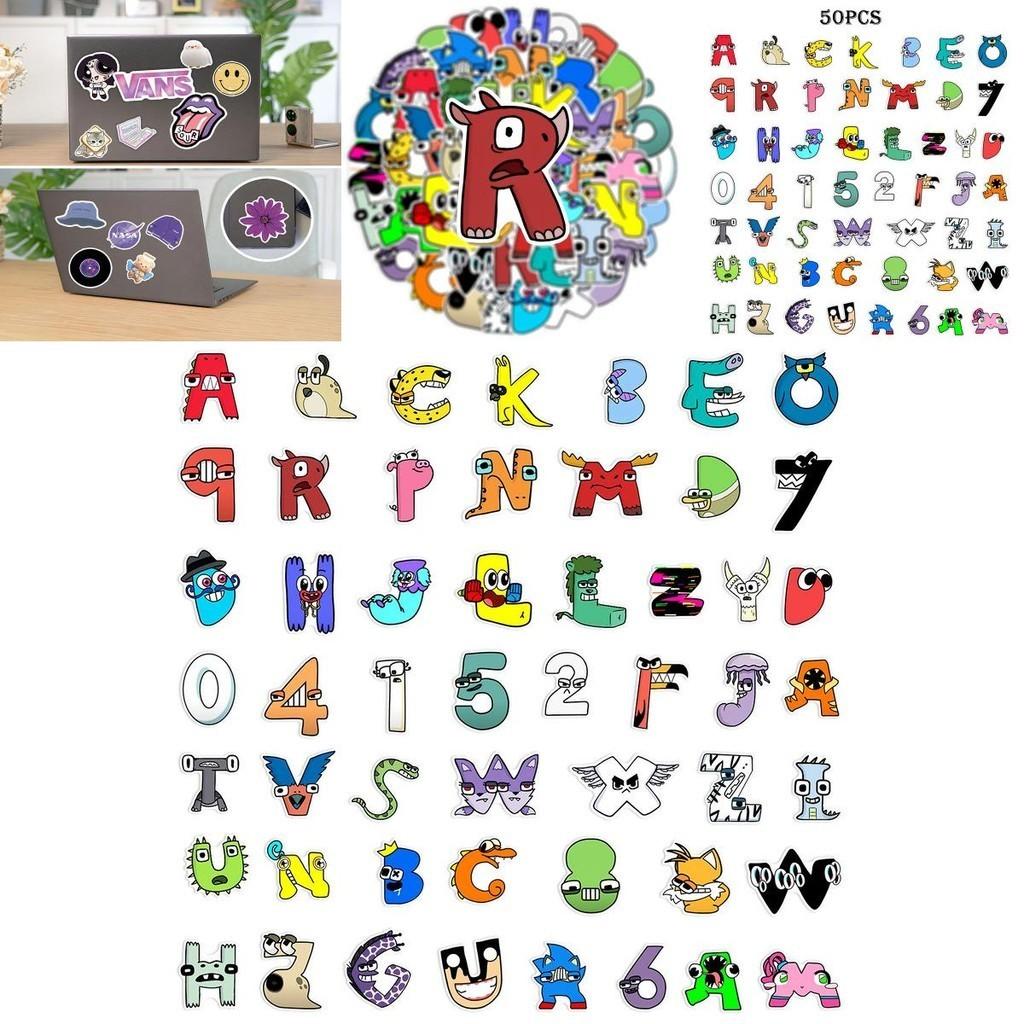 Разноцветные ПВХ наклейки Alphabet Lore, украшения для чемодана/дорожной сумки