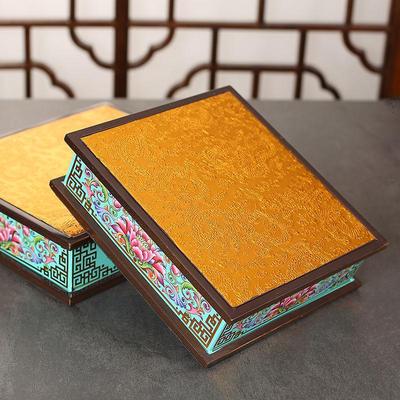 Эмалированная статуэтка Будды Клозоне на лотосовом пьедестале - Подставка для подношений Бодхисаттвы Гуаньинь