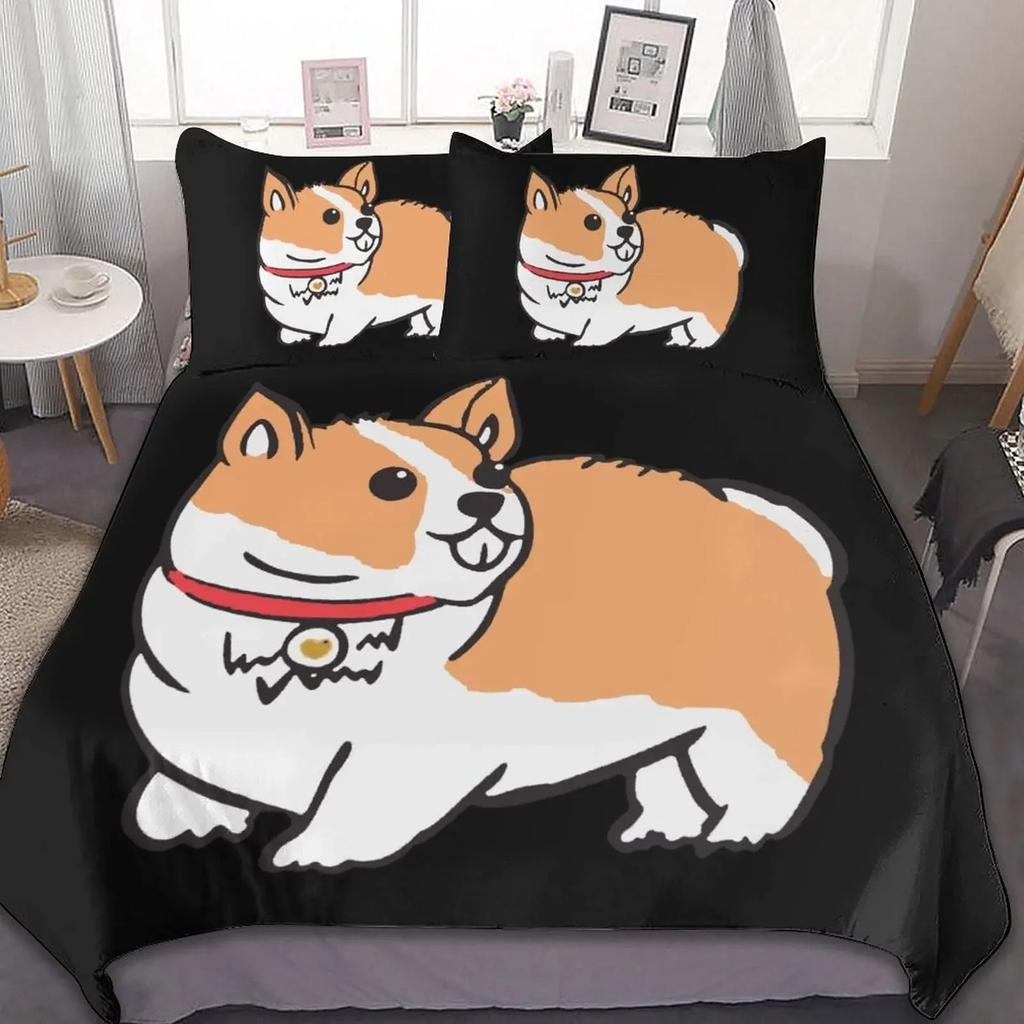 Детский постельный комплект с собакой корги размера кинг/квин, милый мультяшный пододеяльник с щенком, покрывало из микрофибры